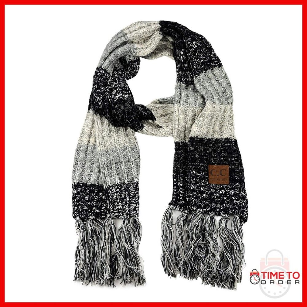 Extra Long Cable Knit Shawl Wrap 90" Winter Scarf Warm Acrylic